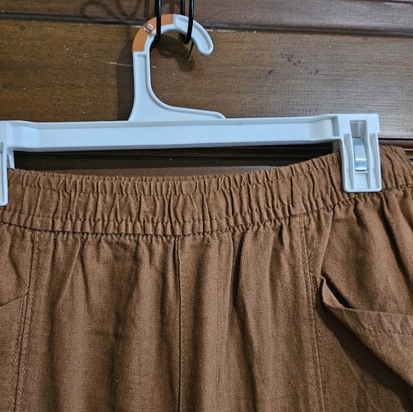 Old Navy High Waisted Linen Blend Crop Pants Sisal Size M - Picture 9 of 14